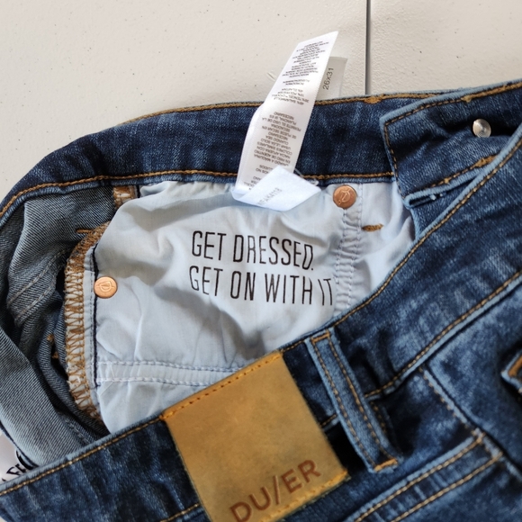 DU/ER Womens Dark Wash High Waisted Rise Skinny Jeans Stretchy Denim 26x31 - Picture 10 of 14